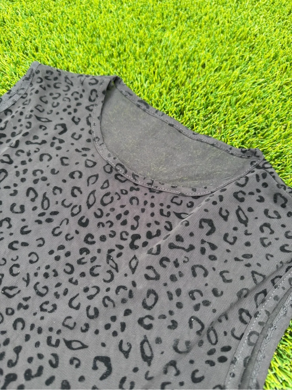 Women’s Black Leopard Sheer Tank Top